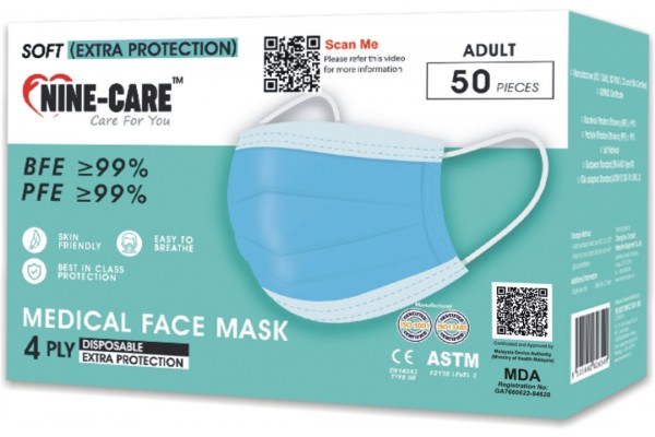 4 PLY Medical Face Mask (Blue)