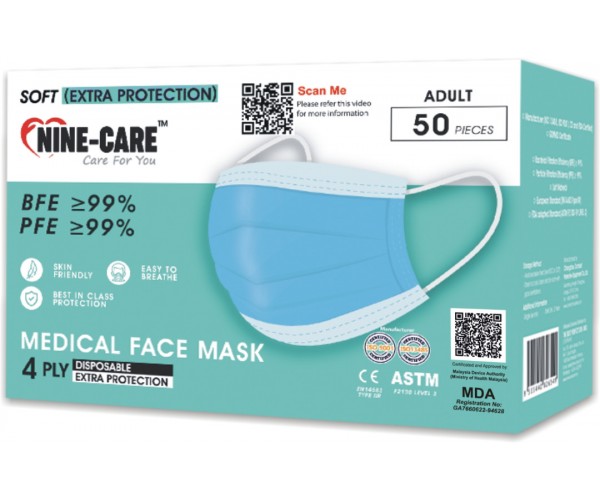 4 PLY Medical Face Mask (Blue)