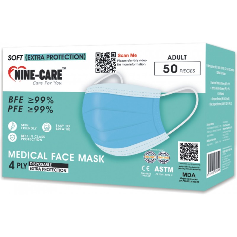 4 PLY Medical Face Mask (Blue)