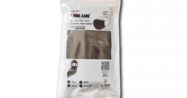 Headloop Face Mask 3 PLY Premium Hijab Headloop Medical Face Mask Black (Adult)