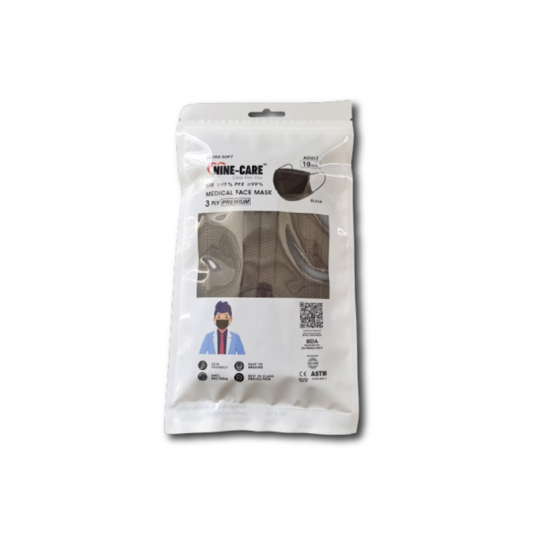 3 PLY Premium Medical Face Mask Black (Adult) 3 PLY Premium Medical Face Mask Black (Adult)