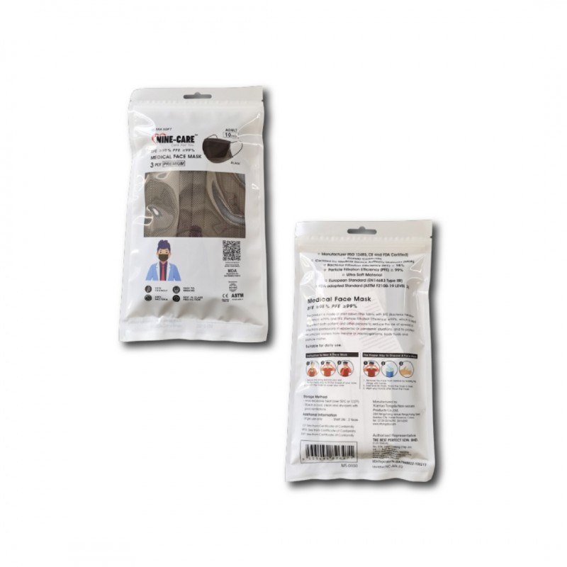 3 PLY Premium Medical Face Mask Black (Adult) 3 PLY Premium Medical Face Mask Black (Adult)